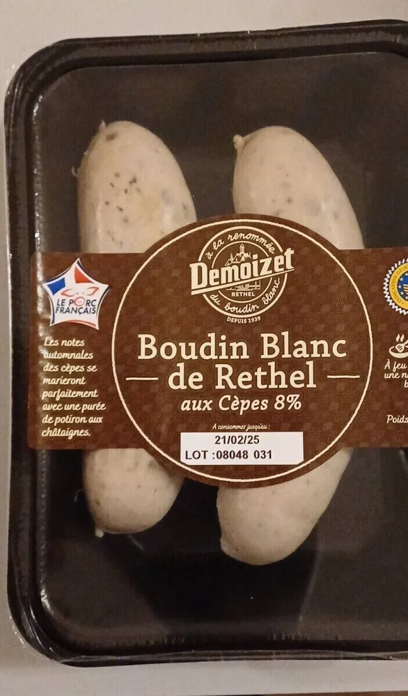 Boudin blanc aux cepes