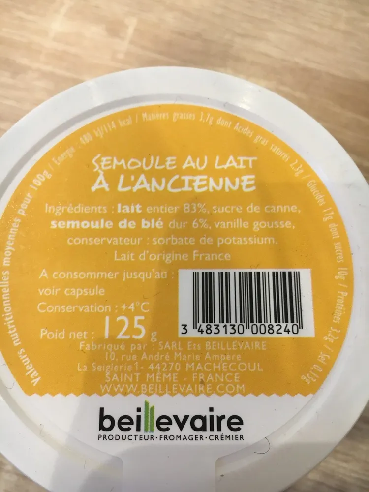 Semoule au lait à l'ancienne