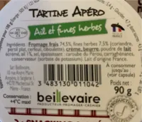 Tartine apéro Ail et fines herbes