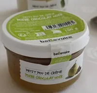 Petit pot de crème poire chocolat noir