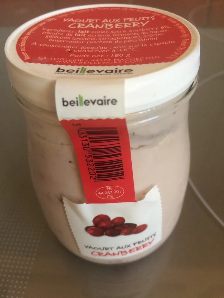 Yaourt aux fruits cranberry