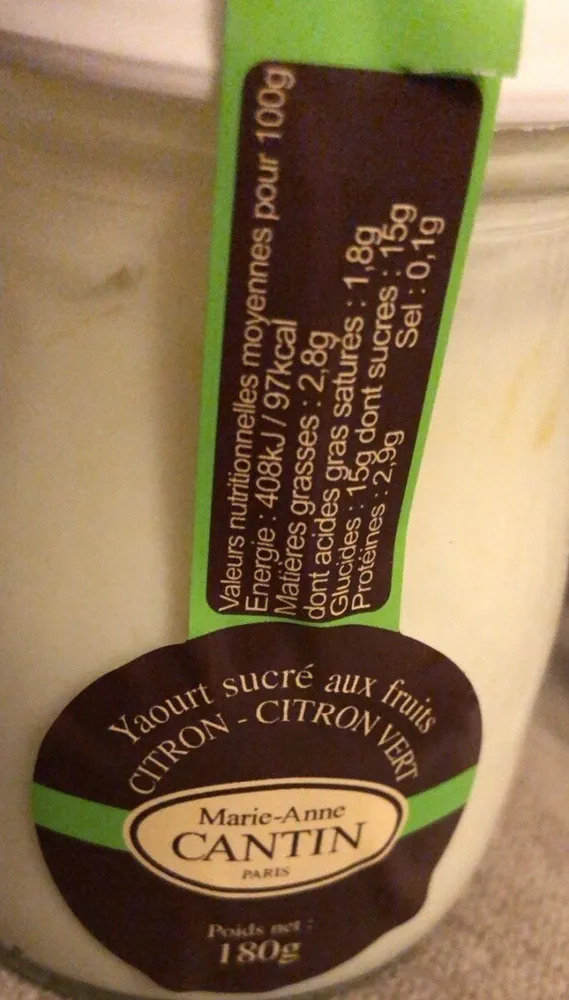 Yaourt sucré aux fruits - Citron-Citron vert