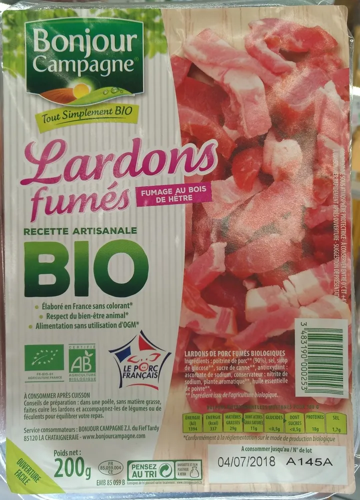 Lardons fumés bio