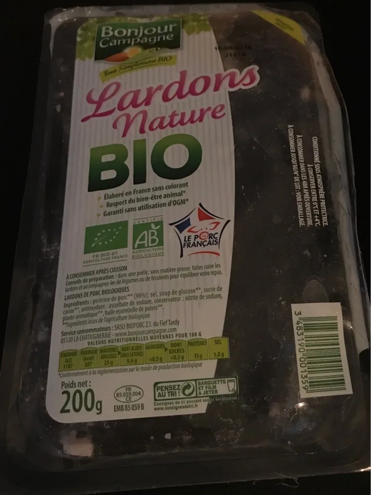 Lardons nature Bio