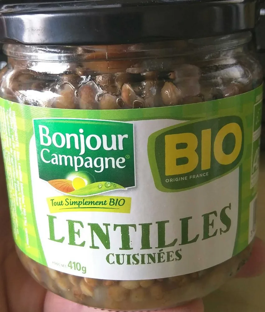 Lentilles cuisinées bio