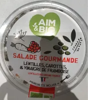 Salade gourmande(lentilles,carottes,&vinaigre de framboise)