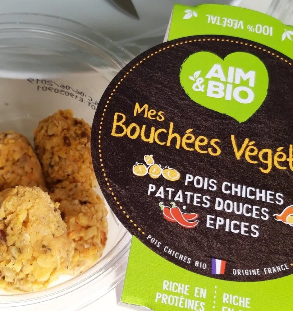 Bouchées végétales pois chiches patate douce