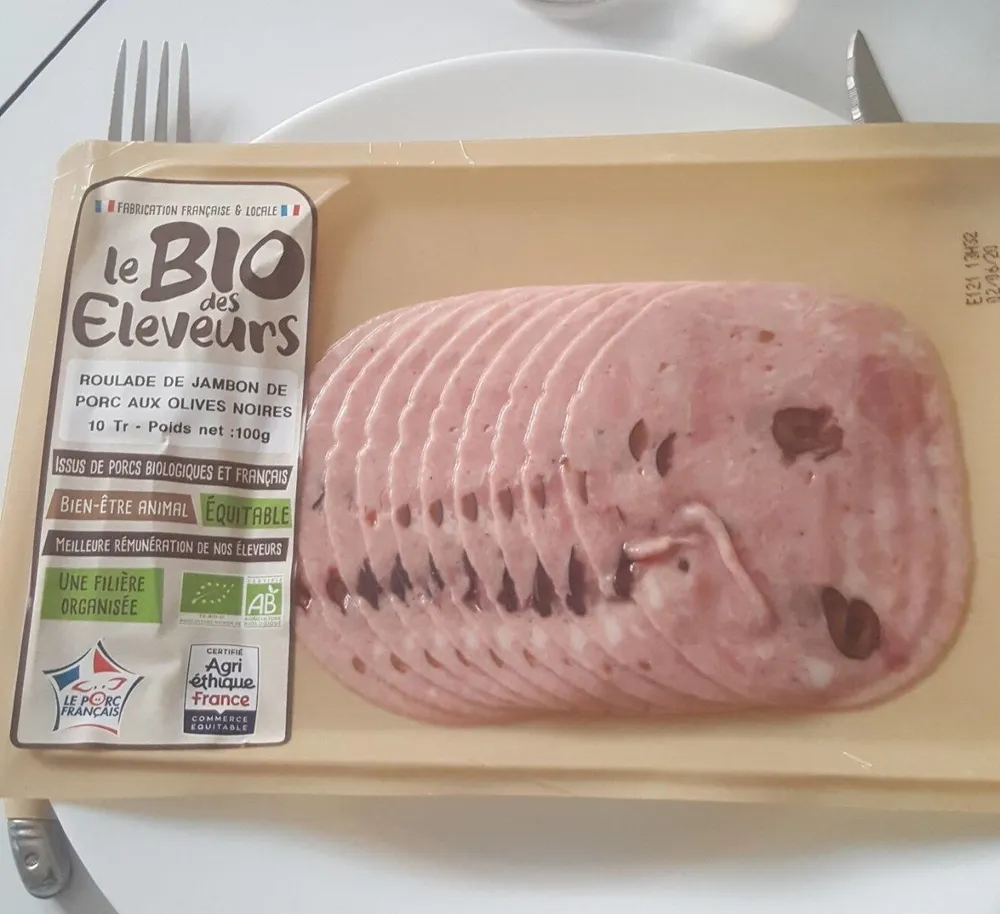 Roulade de jambon de porc aux olives noires