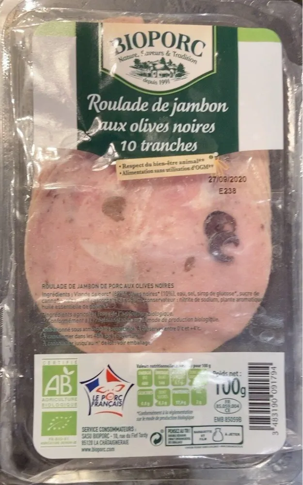 Roulade de jambon aux olives noires