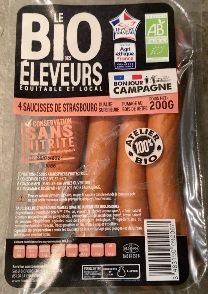 4 saucisses de strasbourg