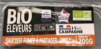 Saucisse cuite de porc fumee bio