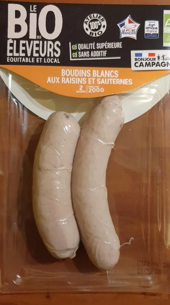 Boudins blancs aux raisins et sauternes