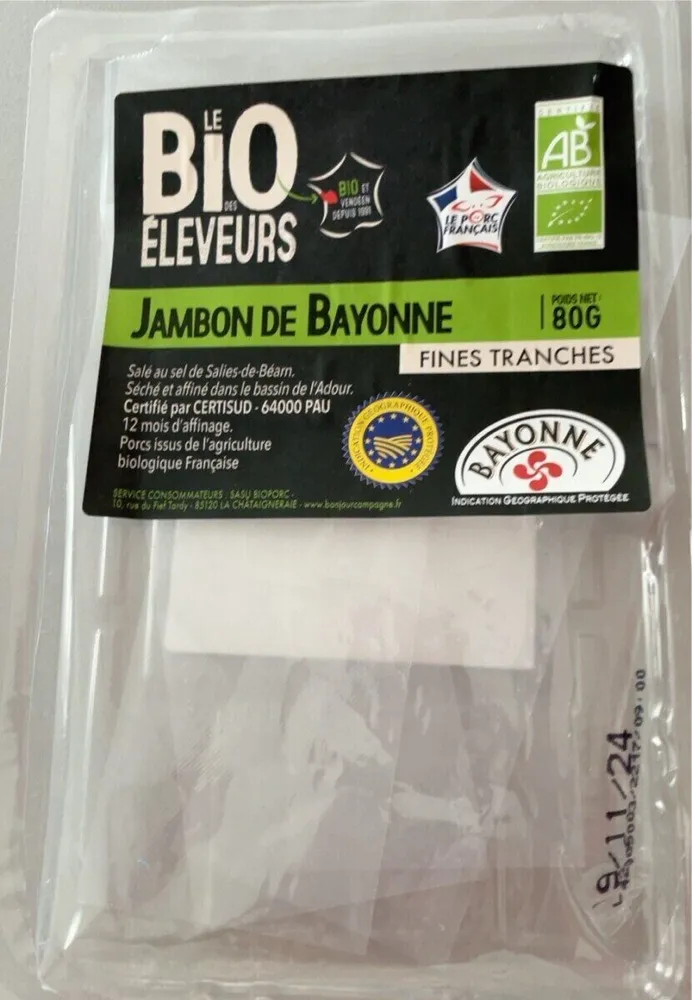 Jambon de bayonne bio