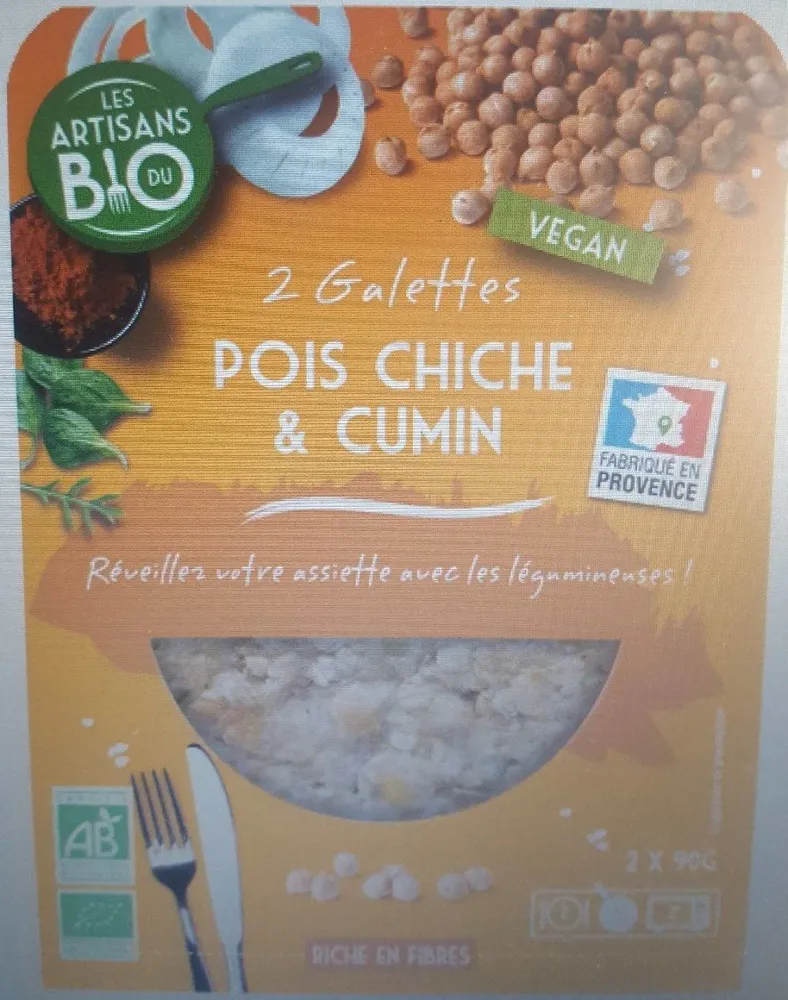 Galettes pois chiche & cumin