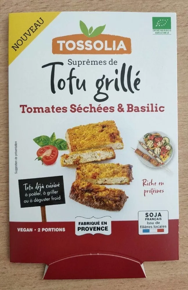 Tofu grillé tomates séchées & basilic