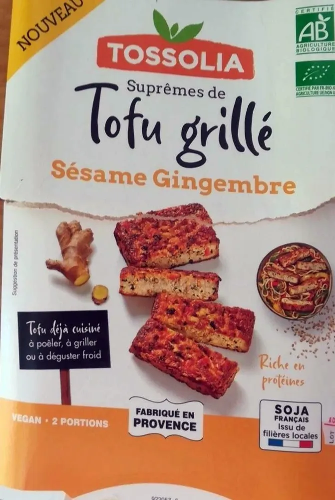 Suprêmes de Tofu grillé sésame gingembre