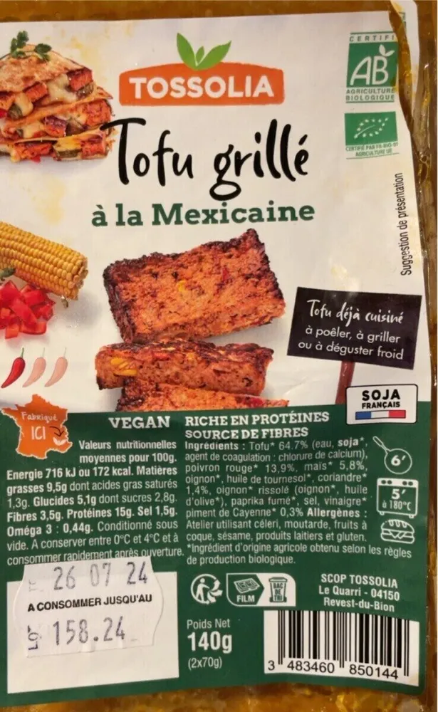 Tofu grillé à la mexicaine