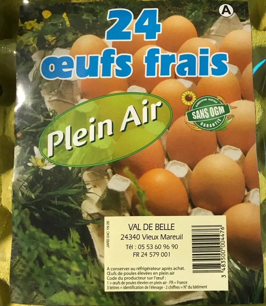 Oeufs par 24 calibre moyen