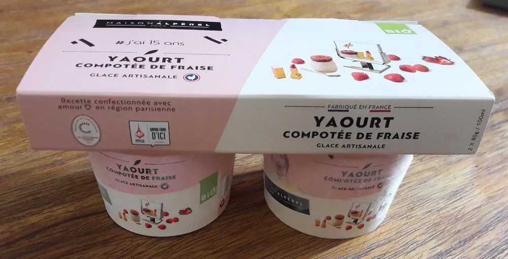 Yaourt glacés compotée de fraise