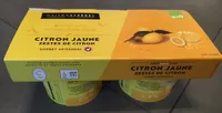 Citron jaune zeste de citron sorbet artisanal