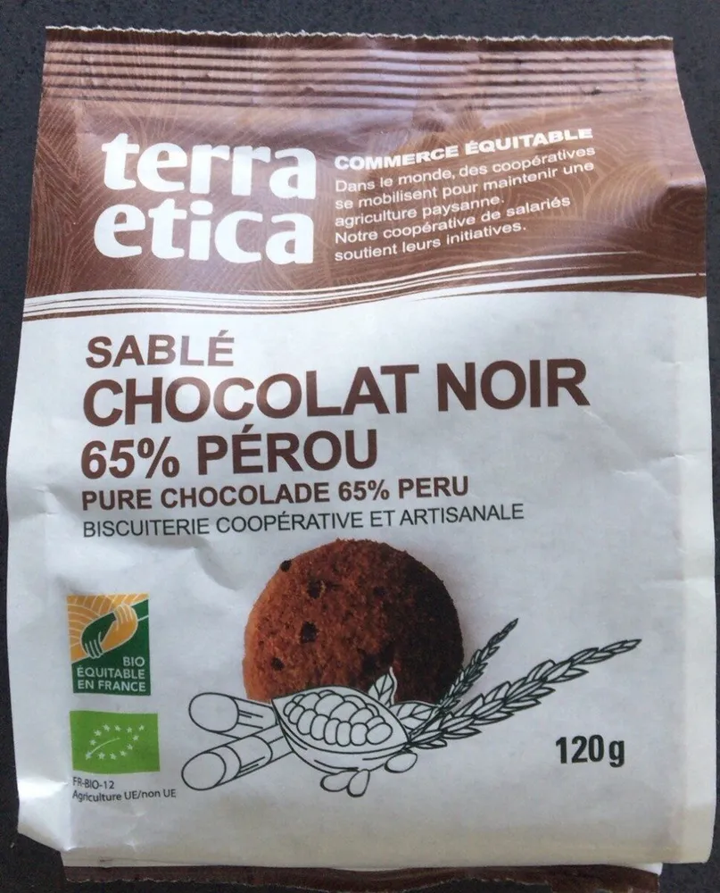 Sablés chocolat noir 65% Pérou