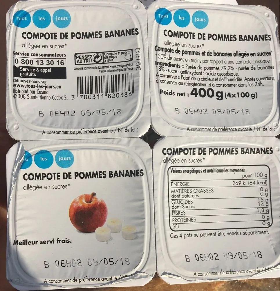 Compote de pommes bananes
