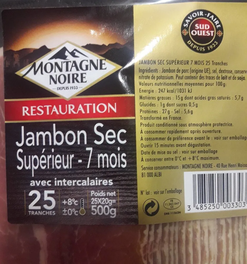Jambon sec supérieur 7 mois