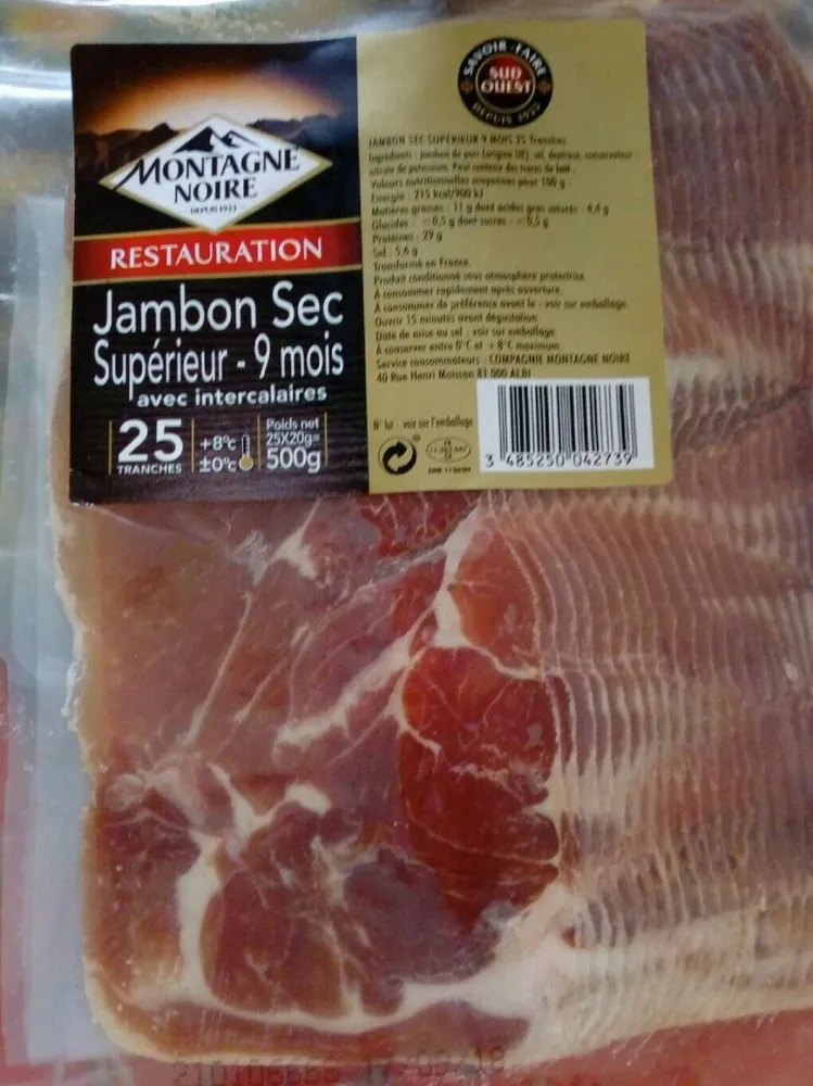 Jambon sec supérieur 9 mois