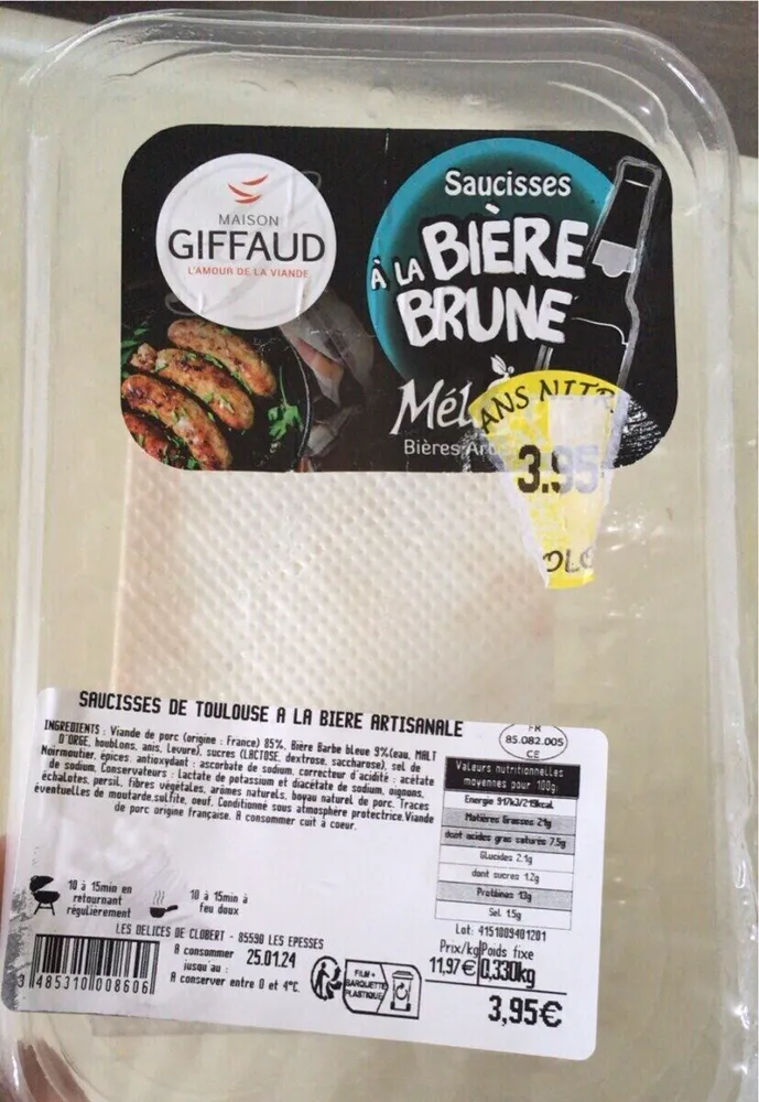 Saucisse a la biere brune