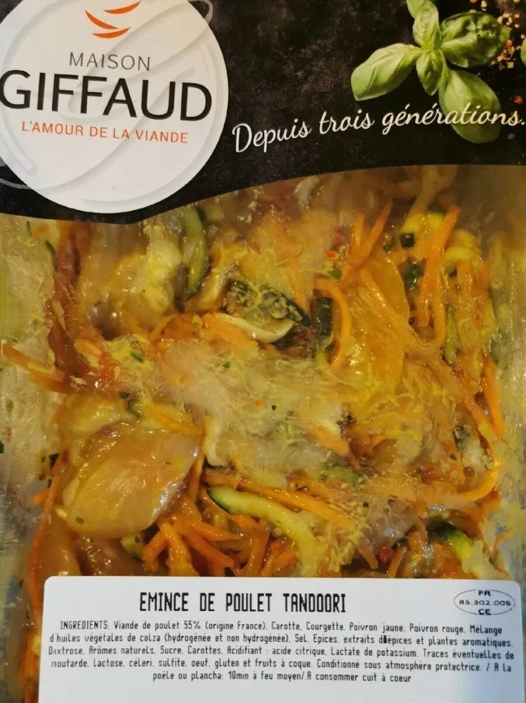 Émincer de poulet tandoori