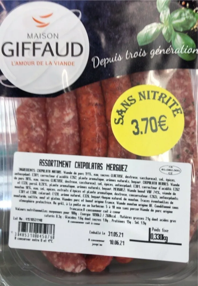 Assortiment chipolatas merguez