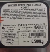 Saucisse brasse porc fermier vendee