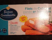Filet de cabillaud panés en bâtonnets