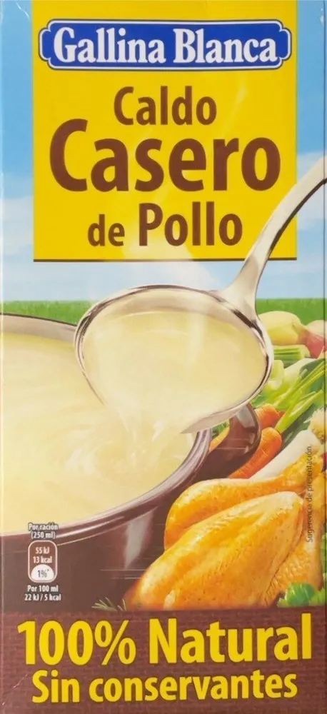 Caldo casero de pollo