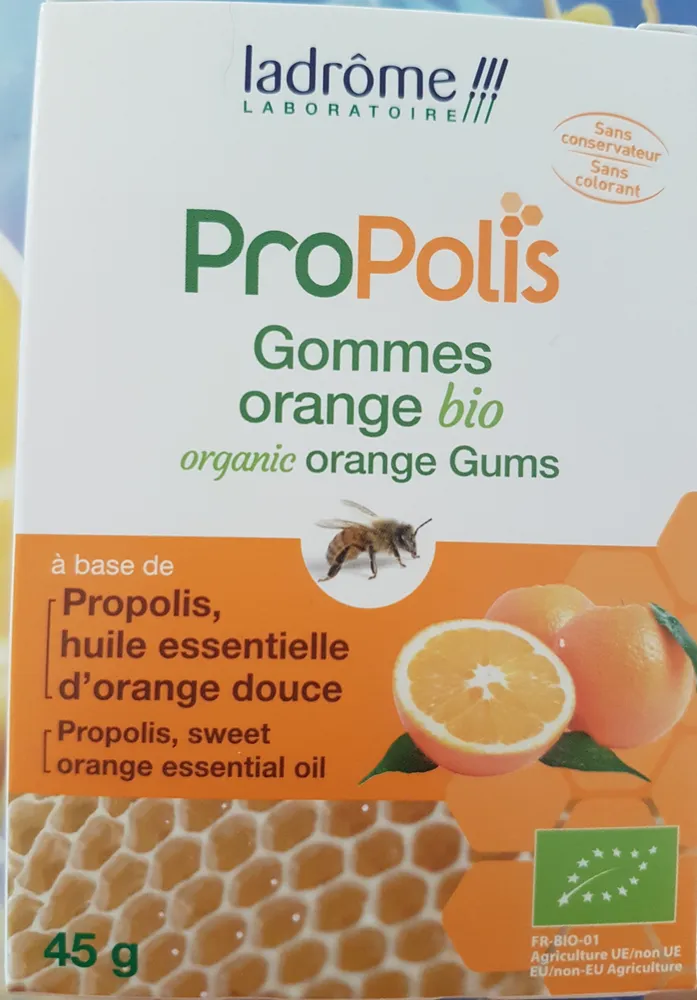 Gommes Propolis Et Orange - 45G - Ladrôme