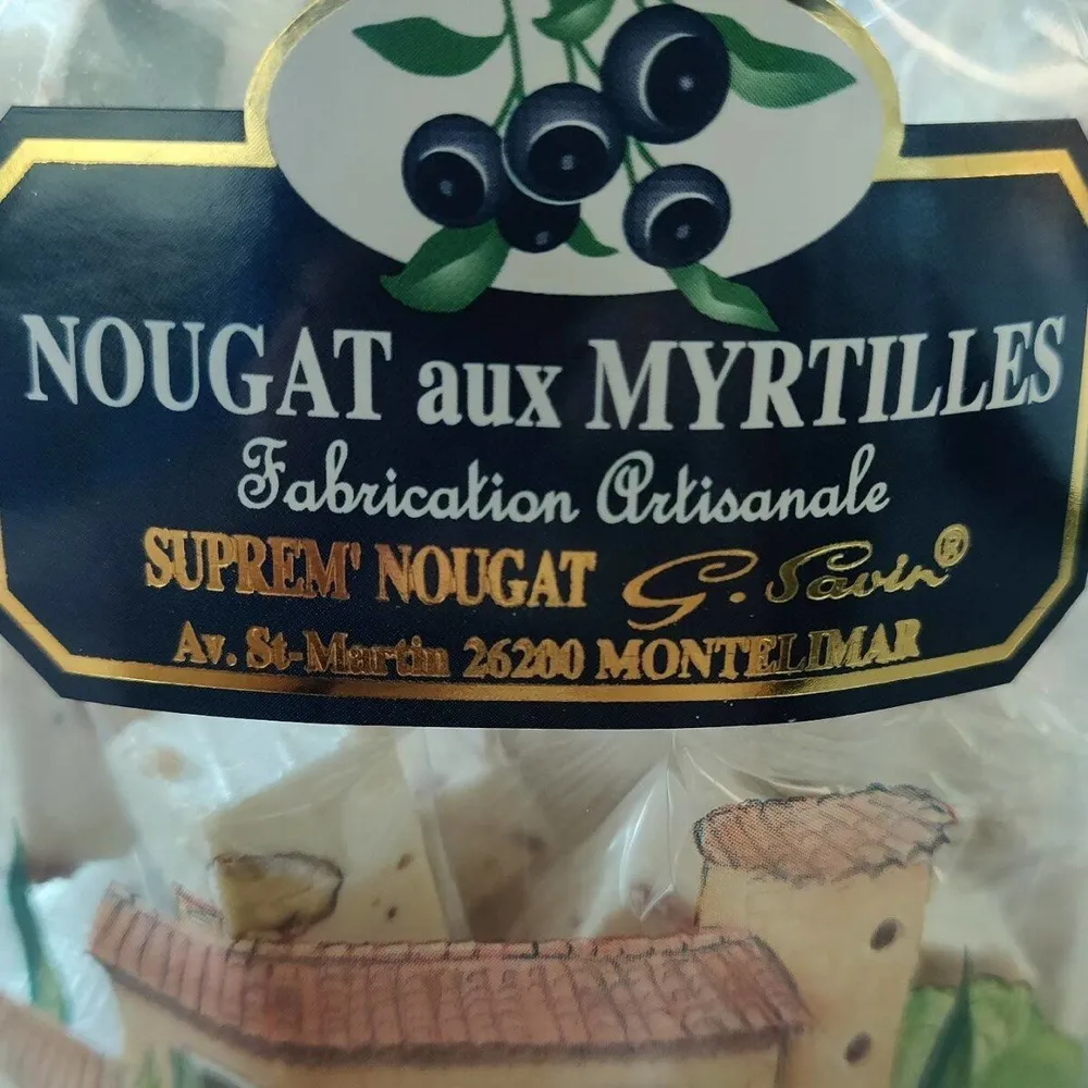 Nougat tendre aux myrtilles