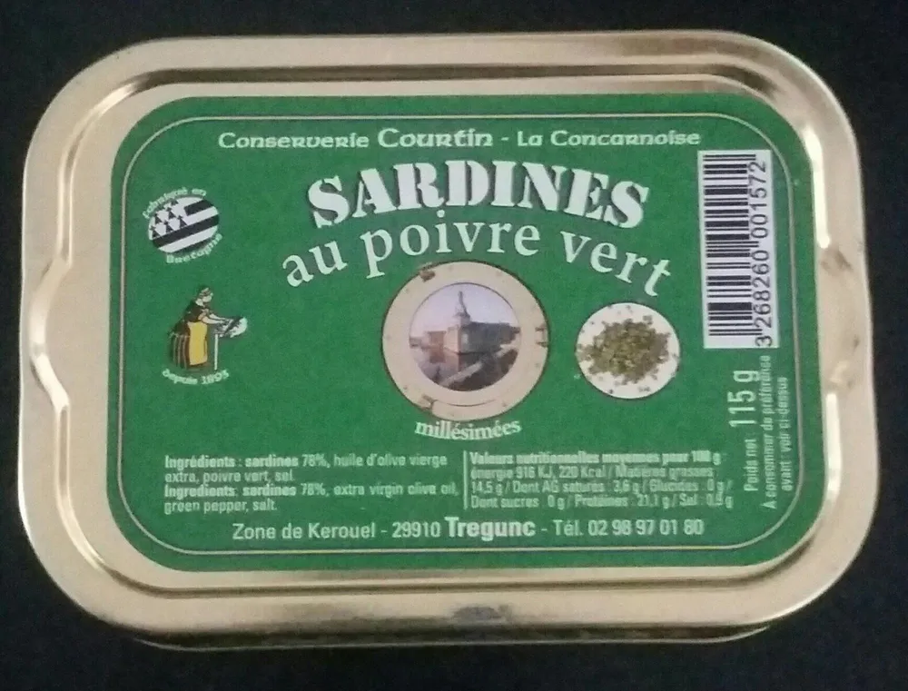 Sardines au poivre vert