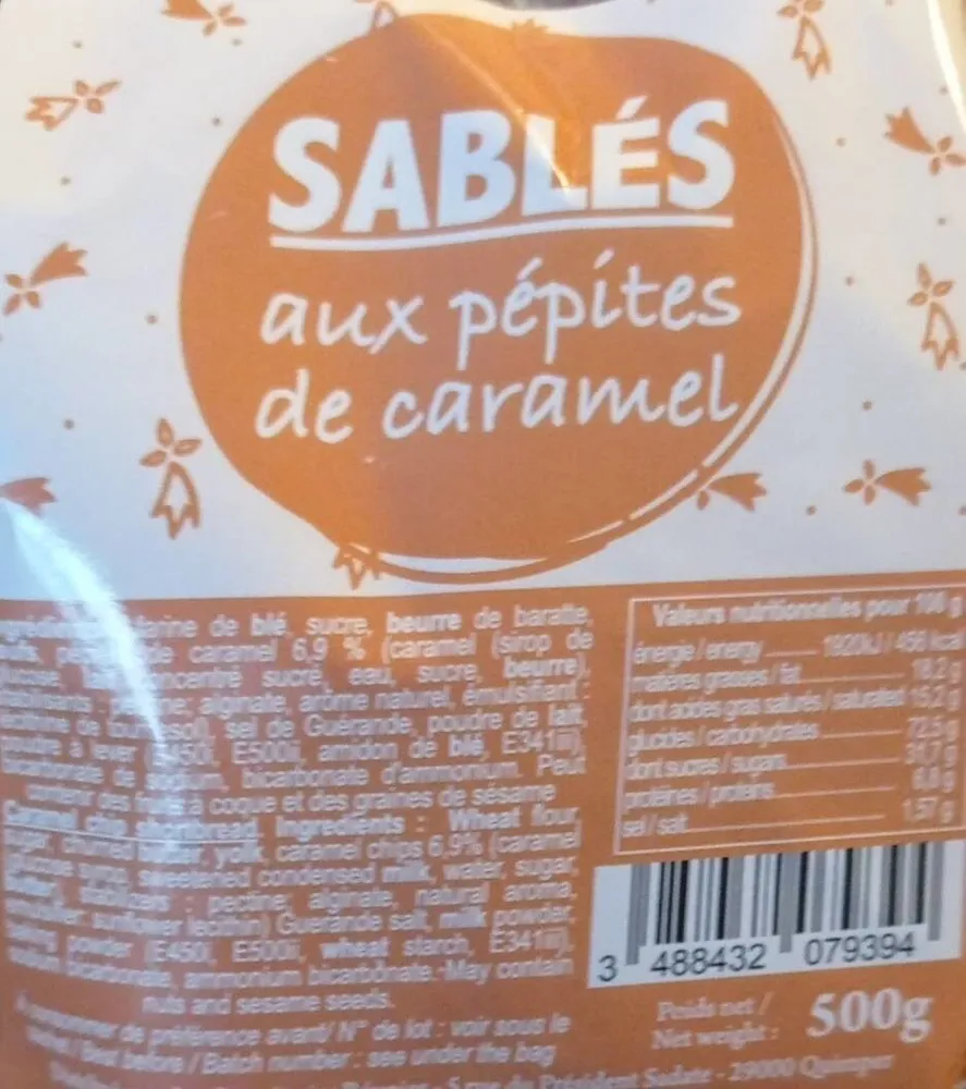 Sablés aux pépites de caramel