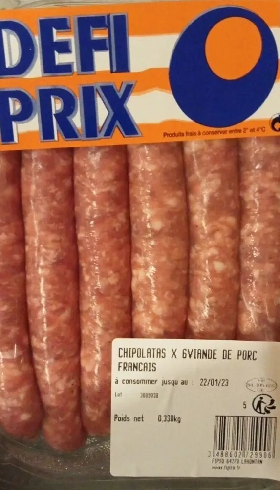 Chipolatas x gviande de porc français