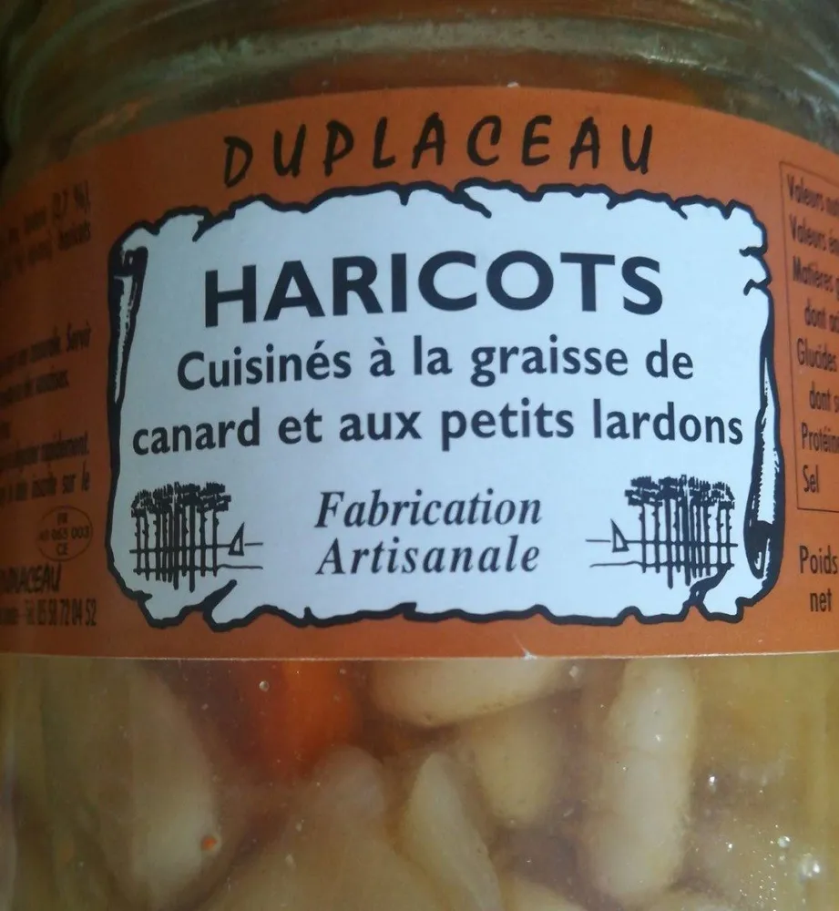 Duplaceau Haricots canard lardons