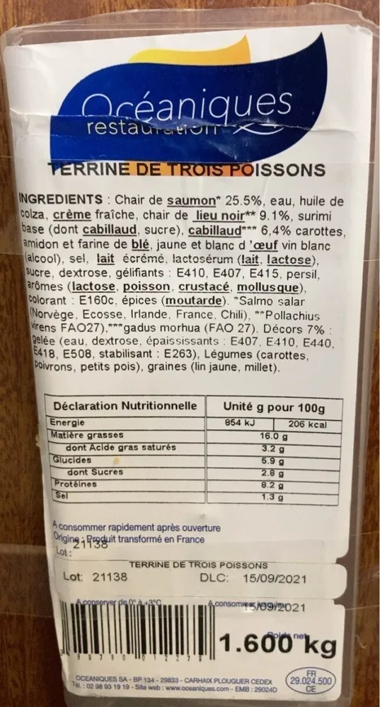 Terrine de trois poissons