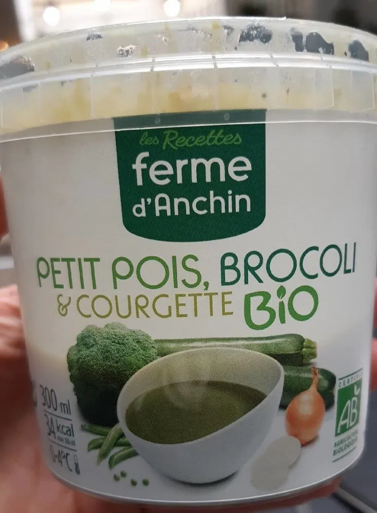 Soupe petit pois brocoli et courgettes bio