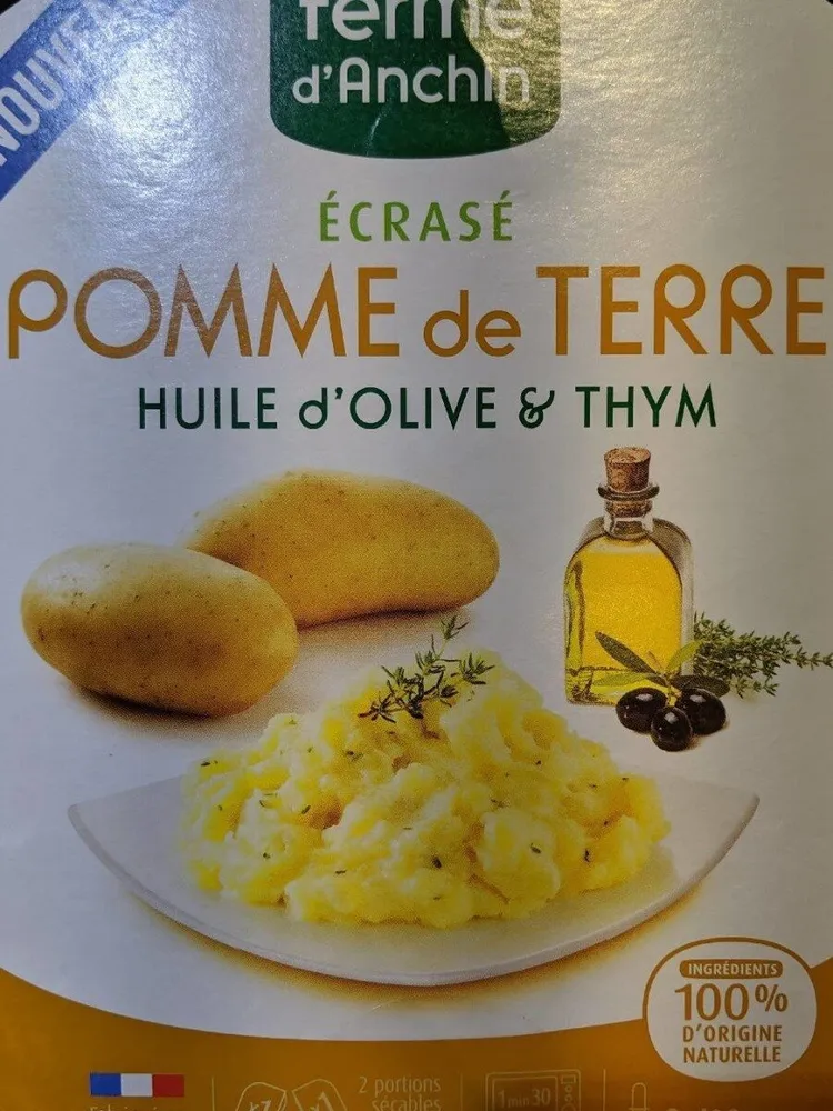 Écrasé pomme de terre huile d'olive et thym