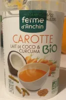 Soupe carotte, lait de coco et curcuma