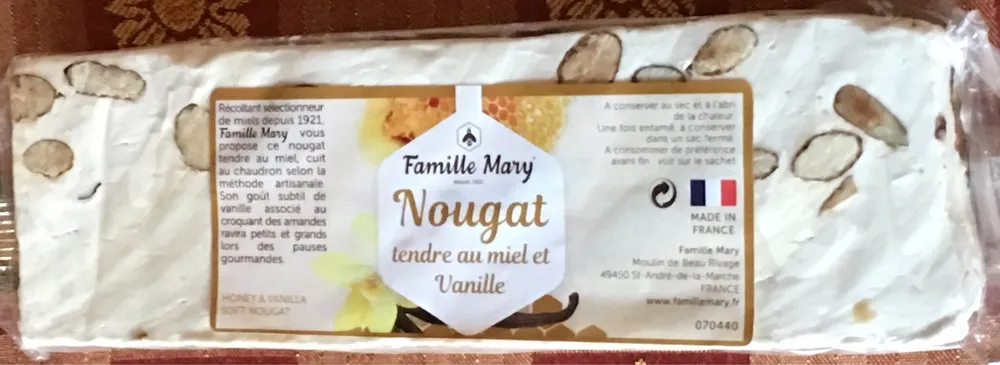 Nougat tendre au miel vanille