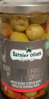 Olives vertes farcies au piment d’espelette