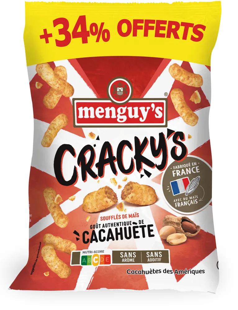 MENGUY'S Cracky's Soufflé de maïs à la cacahuète 180g +34% offerts