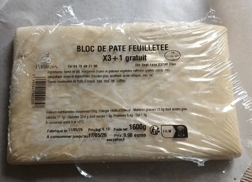 Bloc pâté feuilleté