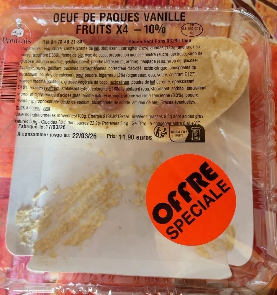 Œufs de Paques Vanille
