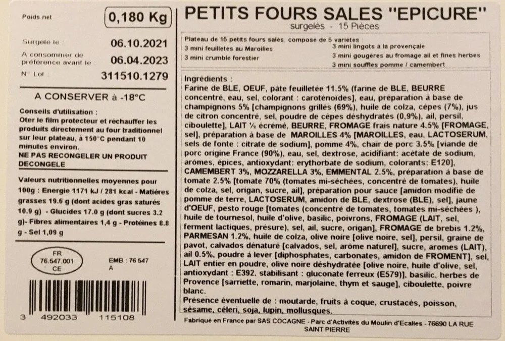 Petit four sale epicure